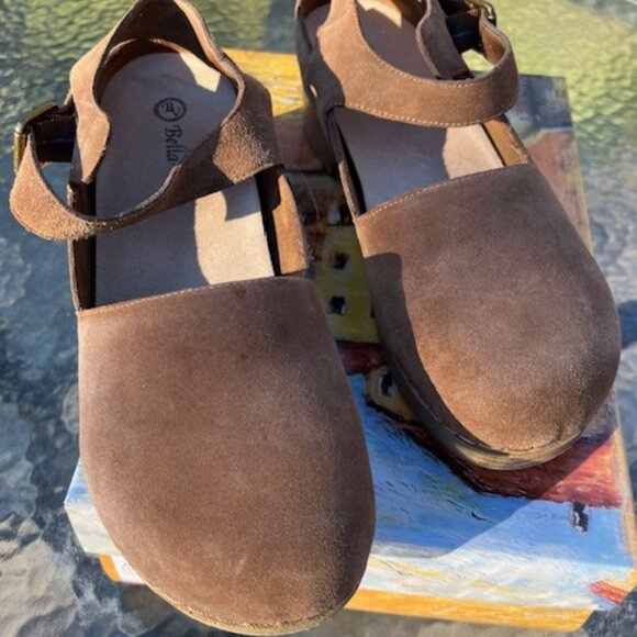 Bella Vita Jaycina Brown Suede Contemporary Clog 9WW - Picture 2 of 7